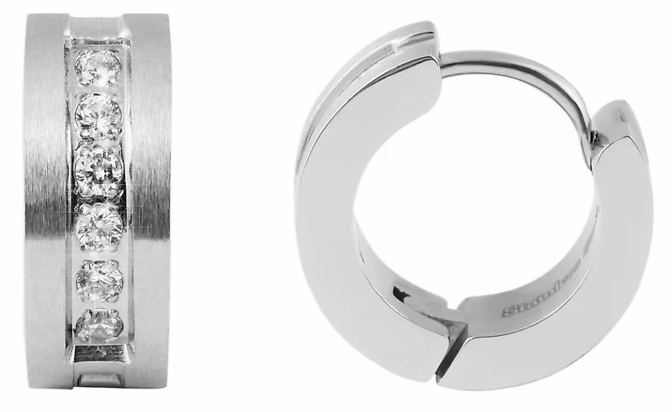 Adelia´s Paar Creolen "Damen Ohrringe – Creole aus Edelstahl mit Strass Ste günstig online kaufen