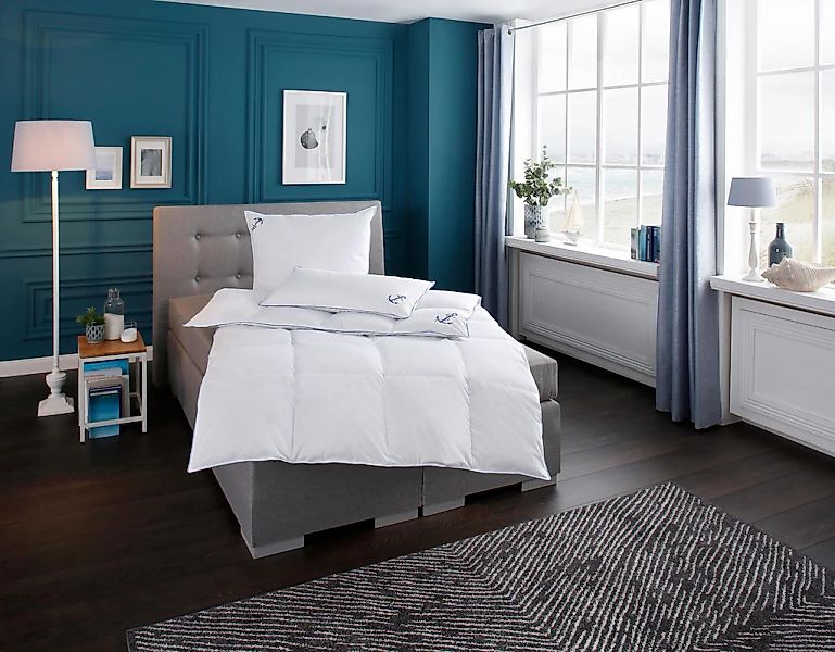 RIBECO Federbettdecke "Anker" extrawarm Füllung Federn & Daunen Bezug Baumw günstig online kaufen