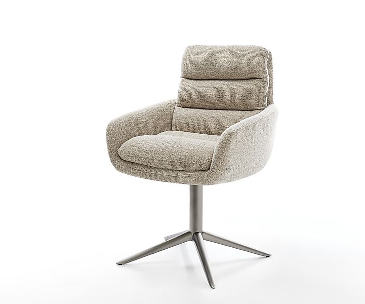 Drehstuhl Abelia-Flex mit Armlehnen Webstoff Soft Beige Fußkreuz Graphit 36 günstig online kaufen