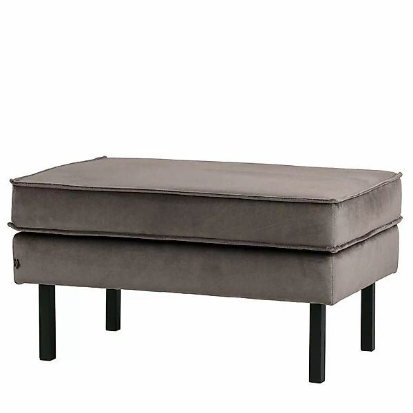 Sitzhocker in Taupe Samt Retro Design günstig online kaufen