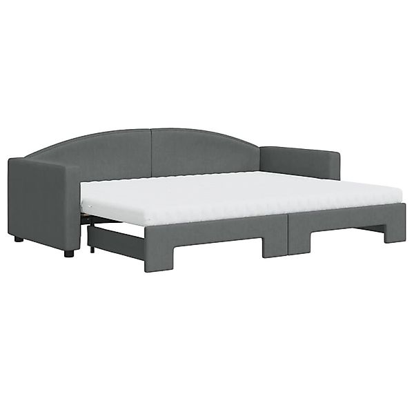vidaXL Tagesbett Ausziehbar mit Matratzen Dunkelgrau 80x200 cm Stoff1898673 günstig online kaufen