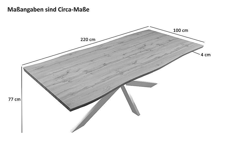 SAM® Esstisch TorbenS, verschiedene Holz-Optiken, Spider-Metallgestell, günstig online kaufen