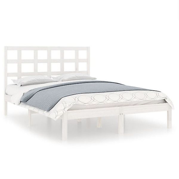 vidaXL Bettgestell, Massivholzbett Weiß 120x190 cm günstig online kaufen