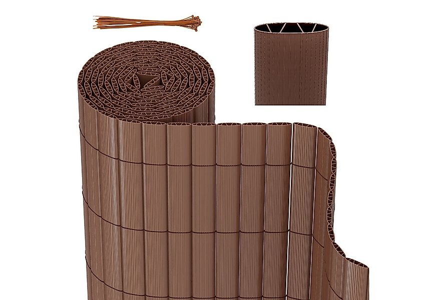 Clanmacy Balkonsichtschutz PVC Sichtschutzmatte Sichtschutz Balkon ohne Boh günstig online kaufen