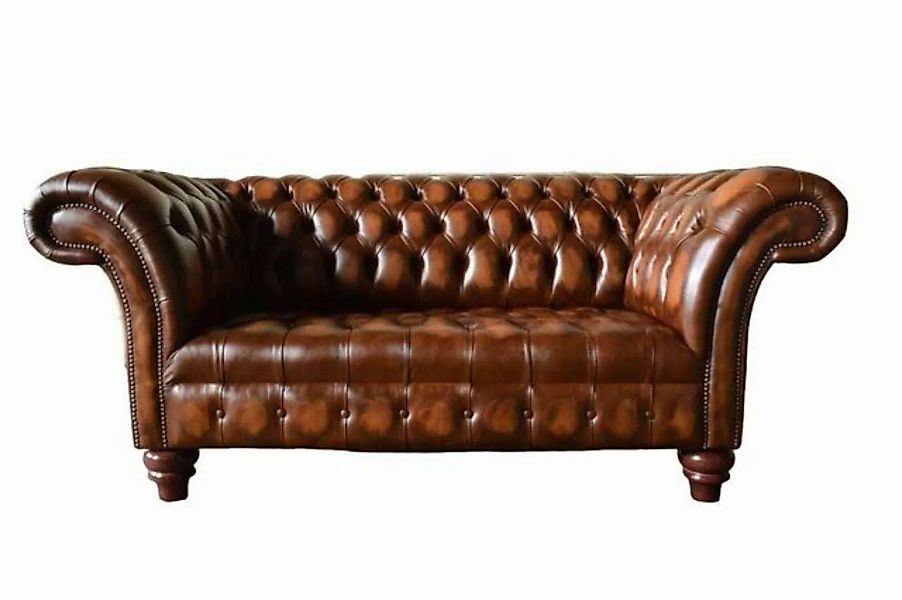 JVmoebel 2-Sitzer Chesterfield Luxus 2 Sitzer Couch Polster Sofa 100% Leder günstig online kaufen