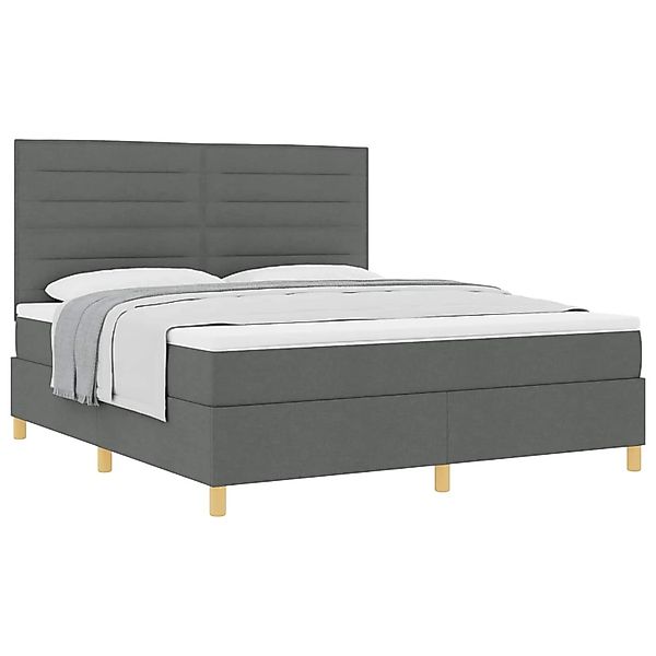 vidaXL Boxspringbett mit Matratze Dunkelgrau 180 x 200 cm Stoff 3339561 günstig online kaufen