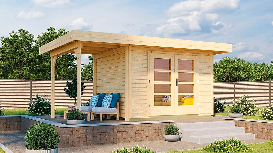 weka Gartenhaus "Designhaus 126 Plus" mit Anbaudach günstig online kaufen