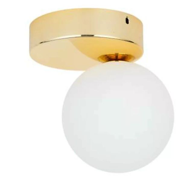 Deckenlampe Glas Metall in Weiß Gold G9 rund Kugel günstig online kaufen