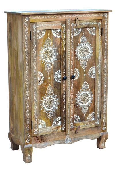 Home affaire Highboard "Gullaba" Kommode, Hand bemalt, Breite/Höhe 80/120 c günstig online kaufen