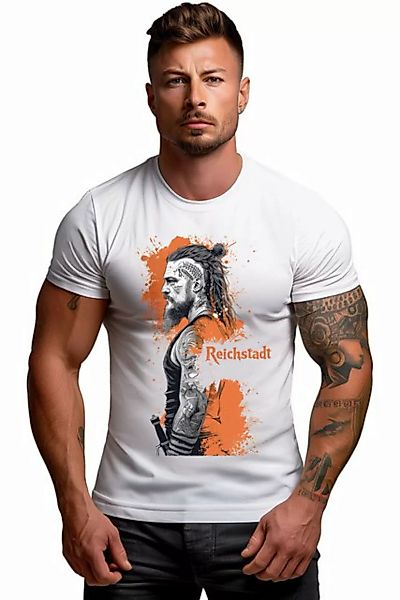 Reichstadt Print-Shirt Modernes Kurzarm T-Shirt 24RS046 im Wikinger Motiv günstig online kaufen