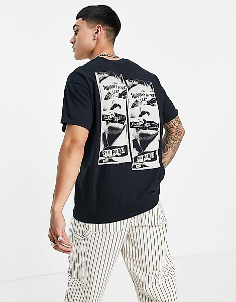 Vintage Supply – T-Shirt in Schwarz mit Kachel-Print am Rücken günstig online kaufen