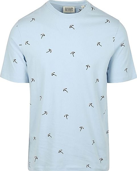 Scotch And Soda T-shirt Druck Hellblau - Größe XL günstig online kaufen