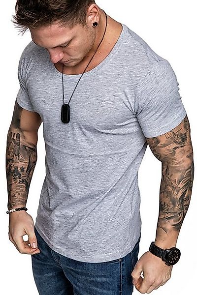 Amaci&Sons T-Shirt LANCASTER Basic T-Shirt mit Rundhalsausschnitt Herren Ei günstig online kaufen