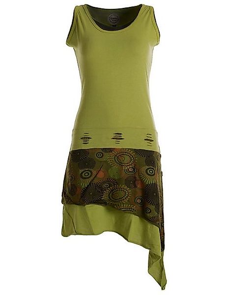 Vishes Zipfelkleid Ärmelloses asymmetrisches Lagenlook Zipfelkleid Hippie, günstig online kaufen