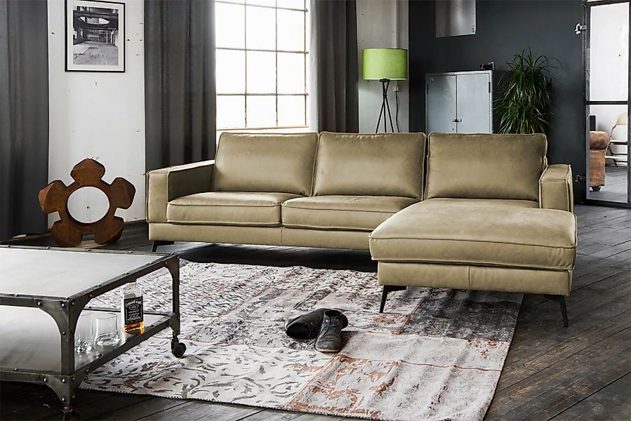 KAWOLA Ecksofa BLOOM, Couch L-Form rechts oder links Leder verschiedene Far günstig online kaufen