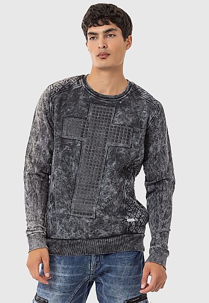 Cipo & Baxx Rundhalspullover "Pullover", 1 Stk. mit modischem Muster günstig online kaufen