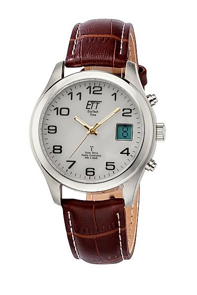 ETT Funkuhr Basic EGS-11333-60L, Armbanduhr, Solar, Herrenuhr, Lederarmband günstig online kaufen