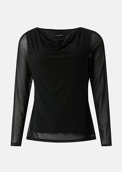 Comma Langarmshirt Langarmshirt aus Mesh im Slim Fit günstig online kaufen