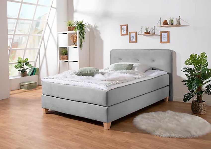 Home affaire Boxspringbett "Fargo" inkl. Topper, in 3 Matratzenarten, in Sa günstig online kaufen