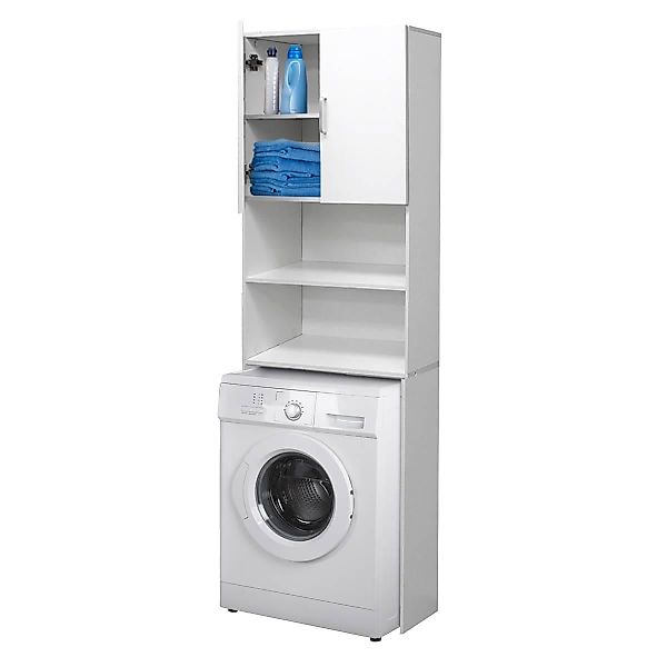 ECD Germany Waschmaschinenschrank 190 x 63 cm Weiß für Waschmaschine Trockn günstig online kaufen