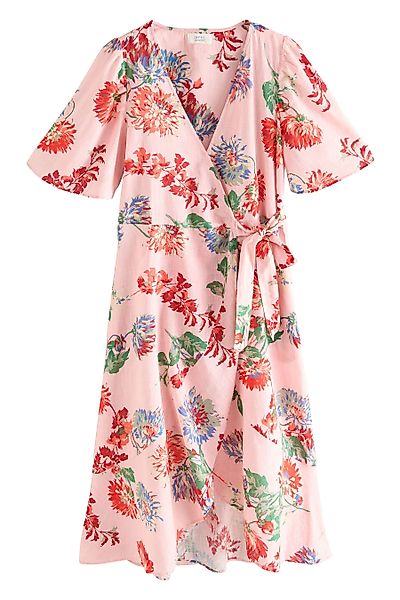Next Midikleid Besticktes Wickelkleid aus 100 % günstig online kaufen