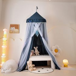 BTTO Moskitonetz Kinderbett Moskitonetz mit Pompon,Deckenmontiertes,Doppell günstig online kaufen