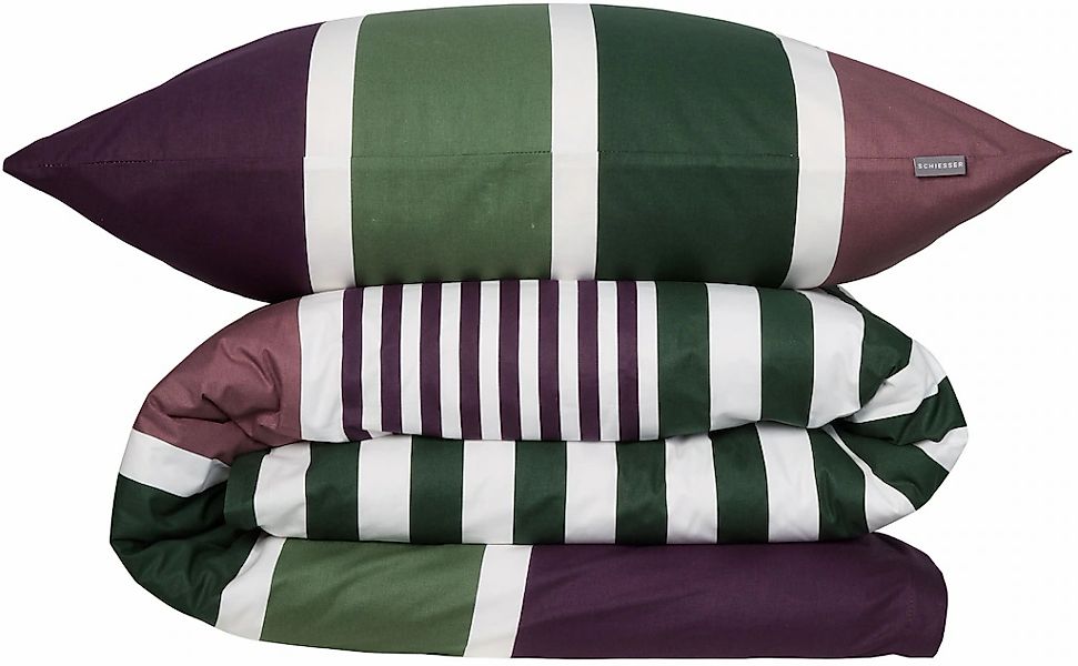 Schiesser Bettwäsche "Smarell aus weicher Baumwolle mit klassischen Blockst günstig online kaufen