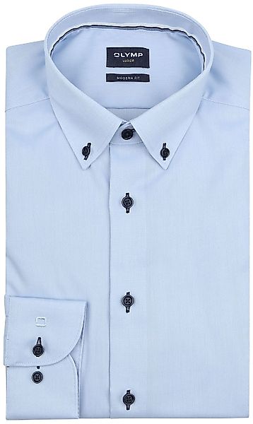 OLYMP Luxor Hemd Contrast Buttons Hellblau - Größe 39 günstig online kaufen