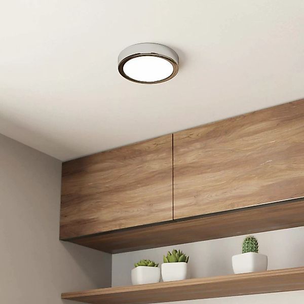 LED-Deckenlampe Fueva 5 IP44 3000K chrom Ø16cm günstig online kaufen