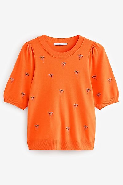 Next T-Shirt Kurzärmliger Pullover mit Rundhalsausschnittt günstig online kaufen