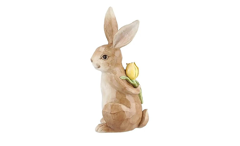 HOME STORY Deko Hase mit Tulpe   ¦ braun ¦ Polyresin (Kunstharz) ¦ Maße (cm günstig online kaufen