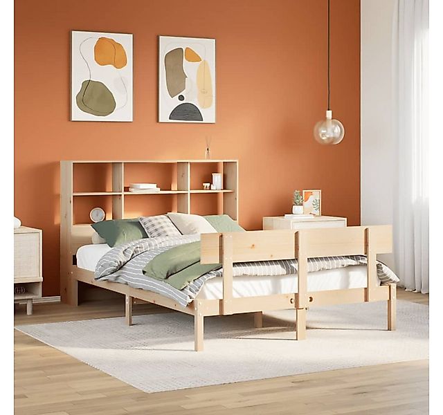 vidaXL Bett, Massivholzbett mit Regal ohne Matratze 160x200 cm Kiefernholz günstig online kaufen