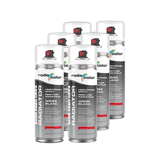 RodaColor Heizkörperspray Sprühlack 400ml Weiss 6er Set günstig online kaufen