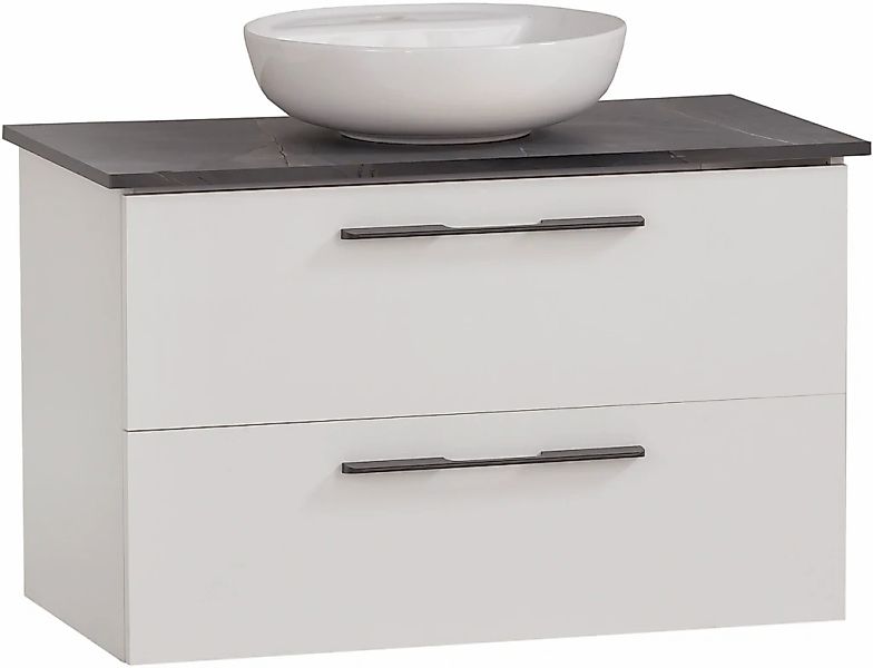 Schildmeyer Waschtisch "Maxim, Mattweiß + Marmor" 3 Stk. tlg. Made in Germa günstig online kaufen