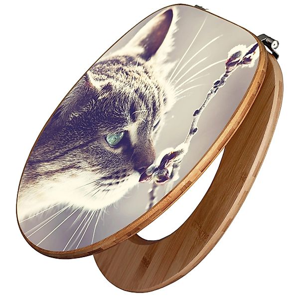 Banjado Design WC Sitz Bambus Toilettendeckel Toilettensitz Bambus Holz Klo günstig online kaufen