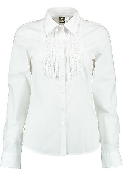 OS Trachten Trachtenbluse Pavufu Langarmbluse mit Liegekragen, Rüschen und günstig online kaufen