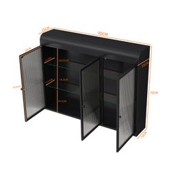 Celya Wandhängeschrank Glas-Wandregal,Hängeschrank küche, Drei Glastüren,Dr günstig online kaufen
