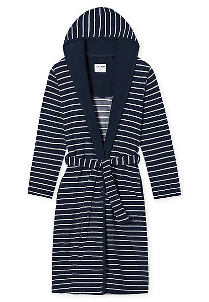 Schiesser Bademantel - leichter Damenbademantel gestreift - mit Kapuze, Mid günstig online kaufen