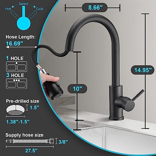 Forrlite Waschtischarmatur Wasserhahn Bad Schwarz,Waschtischarmatur Waschbe günstig online kaufen