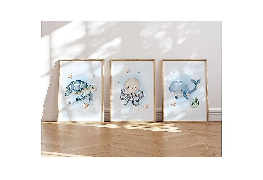 MeinBaby123® Poster Kinderzimmer Meerestiere,  Kinderzimmer Deko, Kinderzim günstig online kaufen