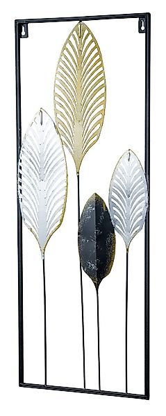 Levandeo® Wandbild, Wandbild H74cm Metallbild Gold günstig online kaufen