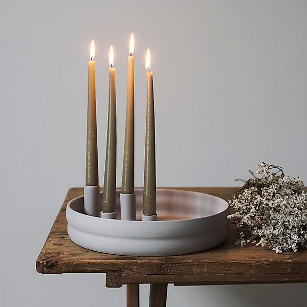 Storefactory Kerzenhalter Adventssschale Bolmen in hellgrau günstig online kaufen