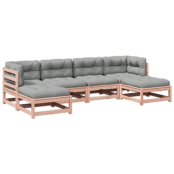 vidaXL 6-Tlg Garten-Sofagarnitur mit Kissen Massivholz Douglasie 3295820 günstig online kaufen