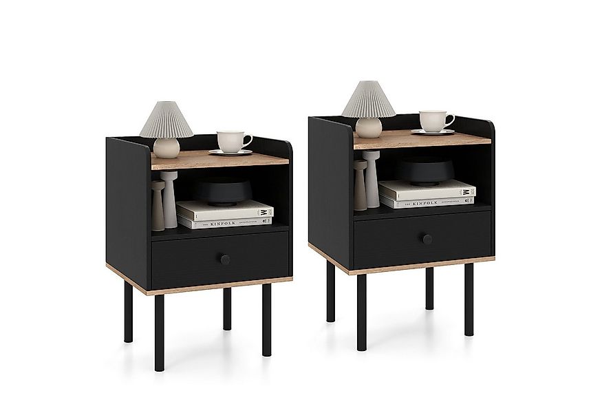 COSTWAY Nachttisch (2-St), Beistelltisch, Nachtkommode, mit Schublade günstig online kaufen