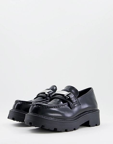 Vagabond – Cosmo 2.0 – Flache Loafer mit dicker Sohle aus schwarzem Leder günstig online kaufen
