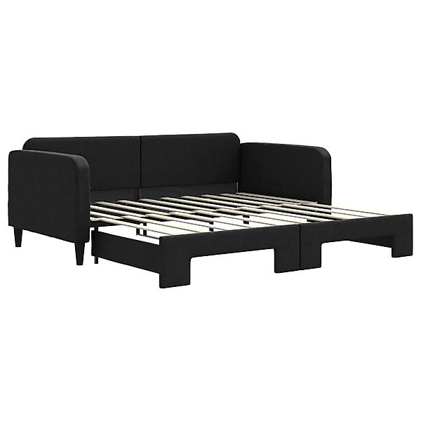 vidaXL Bett Tagesbett Ausziehbar Schwarz 90x190 günstig online kaufen