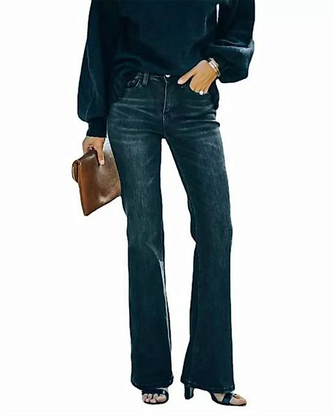 RUZU UG Stretch-Jeans Damenjeans Skinny Vintage Jeans Stretch Schlaghose mi günstig online kaufen