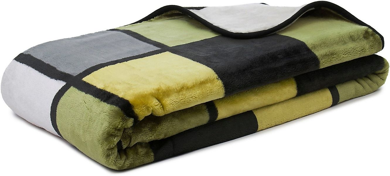 Wohndecke Antigua, Gözze, mit modernem Karo, Kuscheldecke, 150x200 cm günstig online kaufen