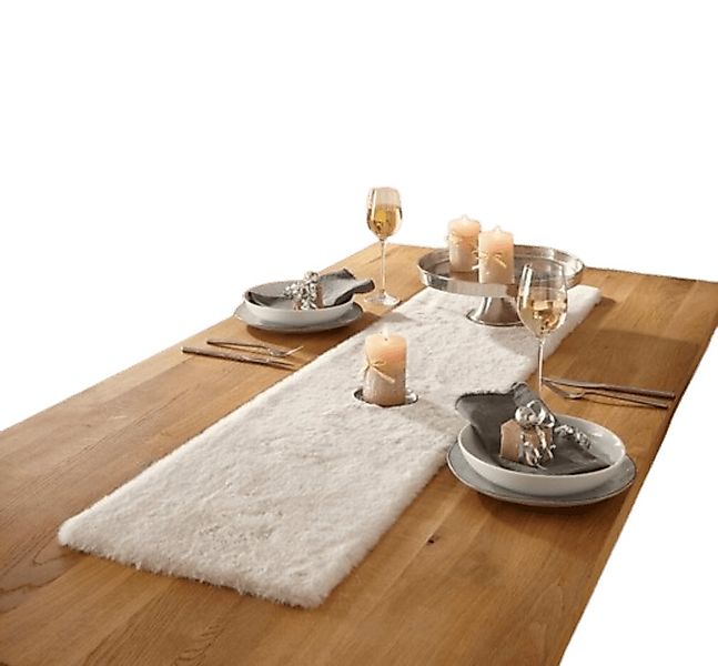 Home-trends24.de Tischläufer Fell Kunstfell Tischdecke Weihnachtsdeko Tisch günstig online kaufen