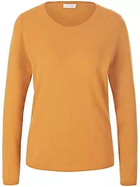 Rundhals-Pullover aus Schurwolle und Kaschmir include gelb günstig online kaufen